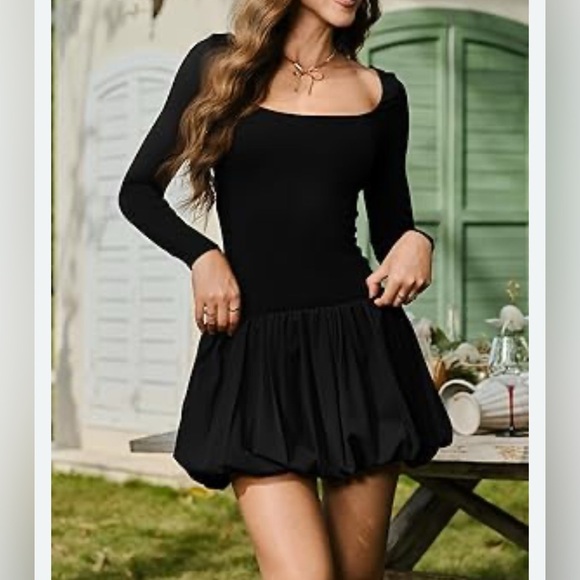 Kali Dresses & Skirts - NWT KALI FASHIONS/ Bubble mini dress/ Tunic/ Long sleeves/ Scoop neck/ Size US S